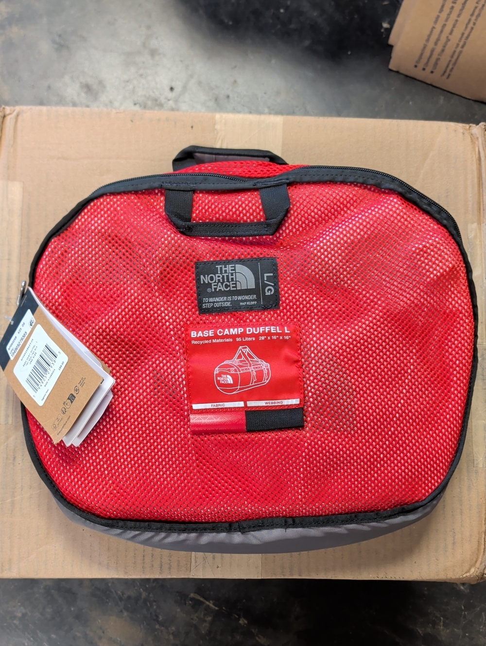 THE NORTH FACE Base Camp Duffel Bag Size L 95L Red NEW